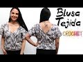 BLUSA Tejida a Crochet CUELLO V