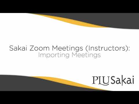 Sakai Zoom Meetings (Instructors): Importing Meetings