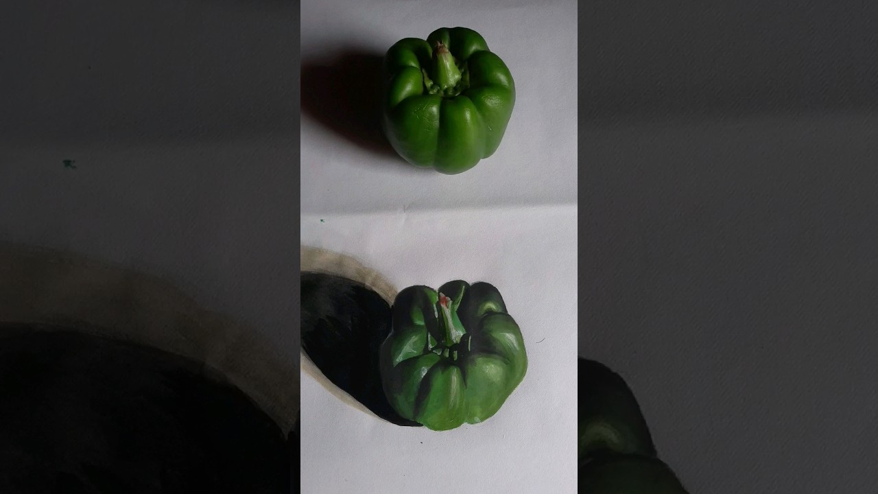 Realistic 3D Capsicum Vegetable Drawing 