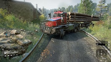 Snowrunner,Quarry To Zimnegorsk(Test Flight)Deliver to the Sawmill,Zimnegorsk,Long Logs*3,Part,2