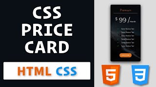 Price Cards using HTML and CSS / How to create Price Table using HTML & CSS