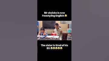 Funny Chinese boy way of learning English