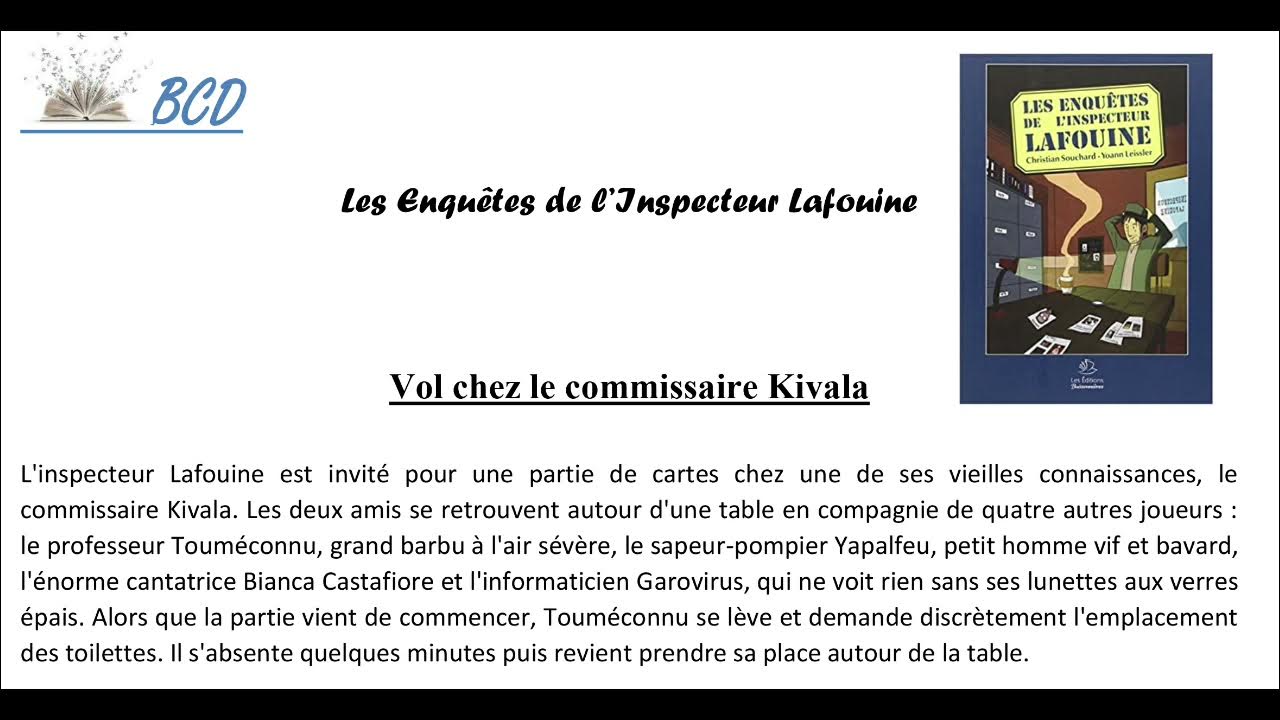 Les Enquêtes De L'inspecteur Lafouine Cm1 Cm2 Les Enquêtes de l'Inspecteur Lafouine racontée par Jean Baptiste