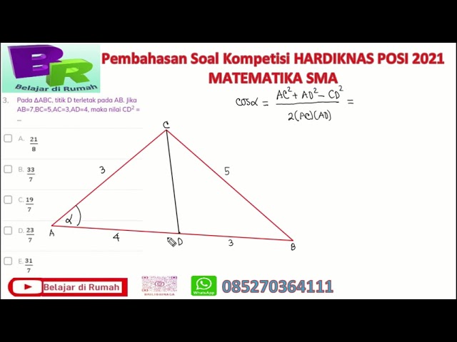 Pembahasan Soal No 3 Kompetisi Hardiknas Posi 2021 Bidang Matematika Sma Youtube