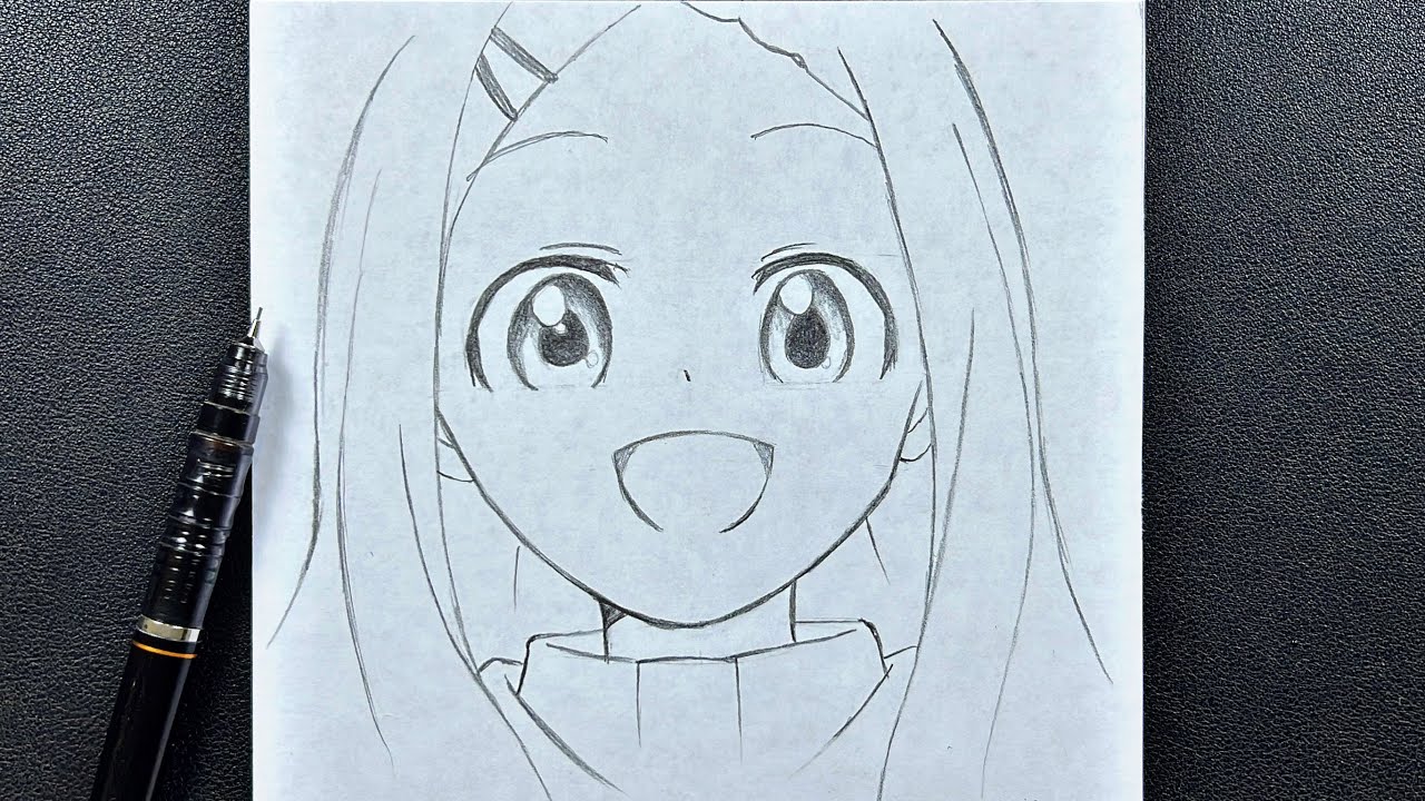 Anime sketch | how to draw cute anime girl with easy steps - YouTube