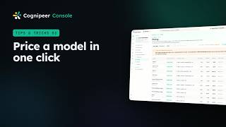Price a model in one click | Cognipeer Console