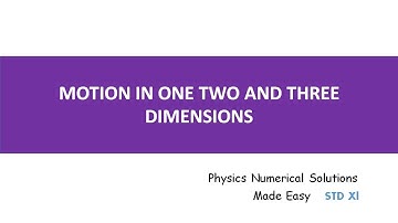 MOTION IN ONE TWO AND THREE DIMENSIONS