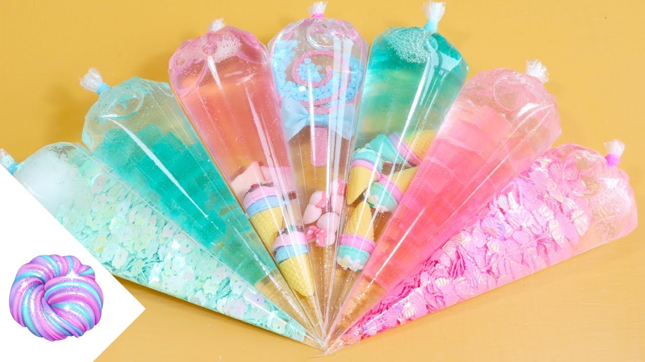 Pink Mint Clear Slime Made with Piping Bags So SATIFYING!! YouTube