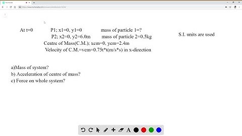A system consists of two particles. At t = 0 one particle is at the origin; the other, which has a …