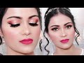 CHRISTIAN Indian Bridal Makeup Tutorial Coral Glittery Eyes Pink Lips In Hindi