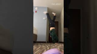 Girl Hits Wall Doing Handstand