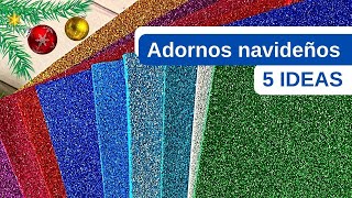 5 IDEAS para Navidad de foamiran - Adornos navideños 2023 - Decoraciones Navideñas Fáciles