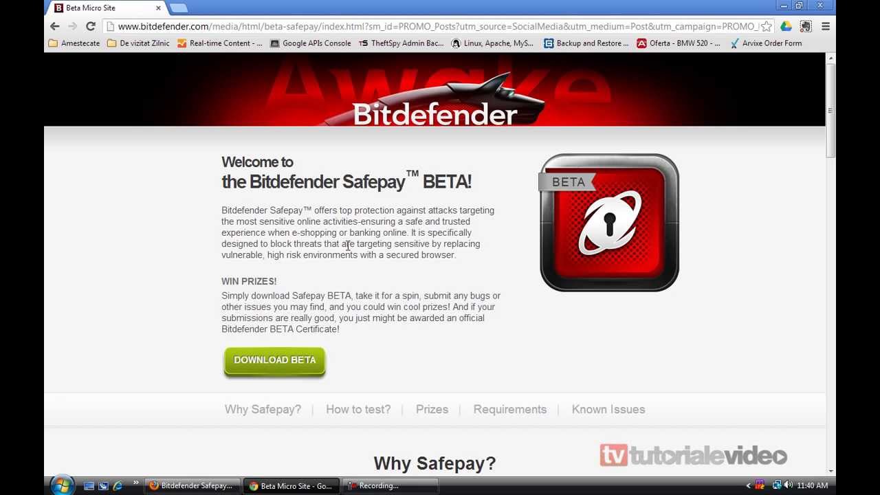 Despre Bitdefender Safe Pay Prezentare Generala Protectie Online YouTube