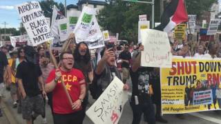 Anti-Trump rally in downtown Cleveland on RNC eve