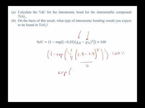 Percent Ionic Character Worked Example Problem Youtube
