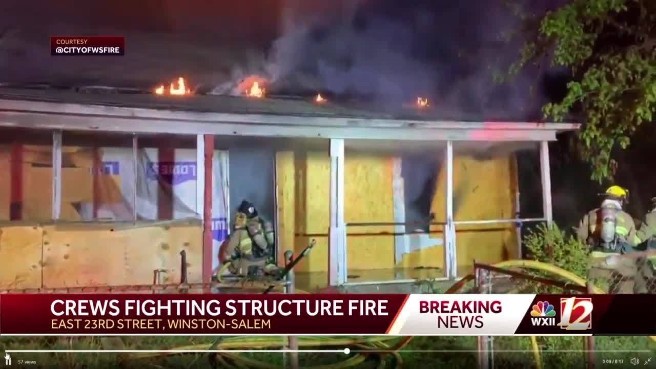 Winston-Salem firefighters on scene of structure fire - YouTube
