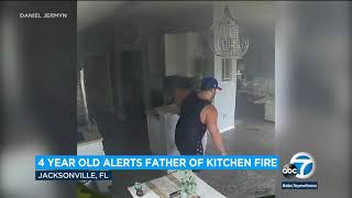 4-year-old girl helps save home by alerting dad to kitchen fire | ABC7