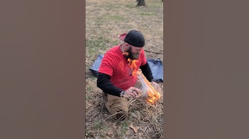 Bow drill Friction Fire | CHECK THIS OUT 🔥 | #survival #shorts  #bushcraft