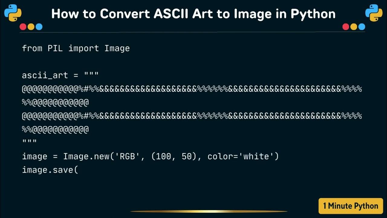 How to Convert ASCII Art to Image in Python YouTube