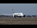 Airbus A350 9V-SMK Singapore Airlines takeoff, Moscow Domodedovo Airport, 01.04.2017