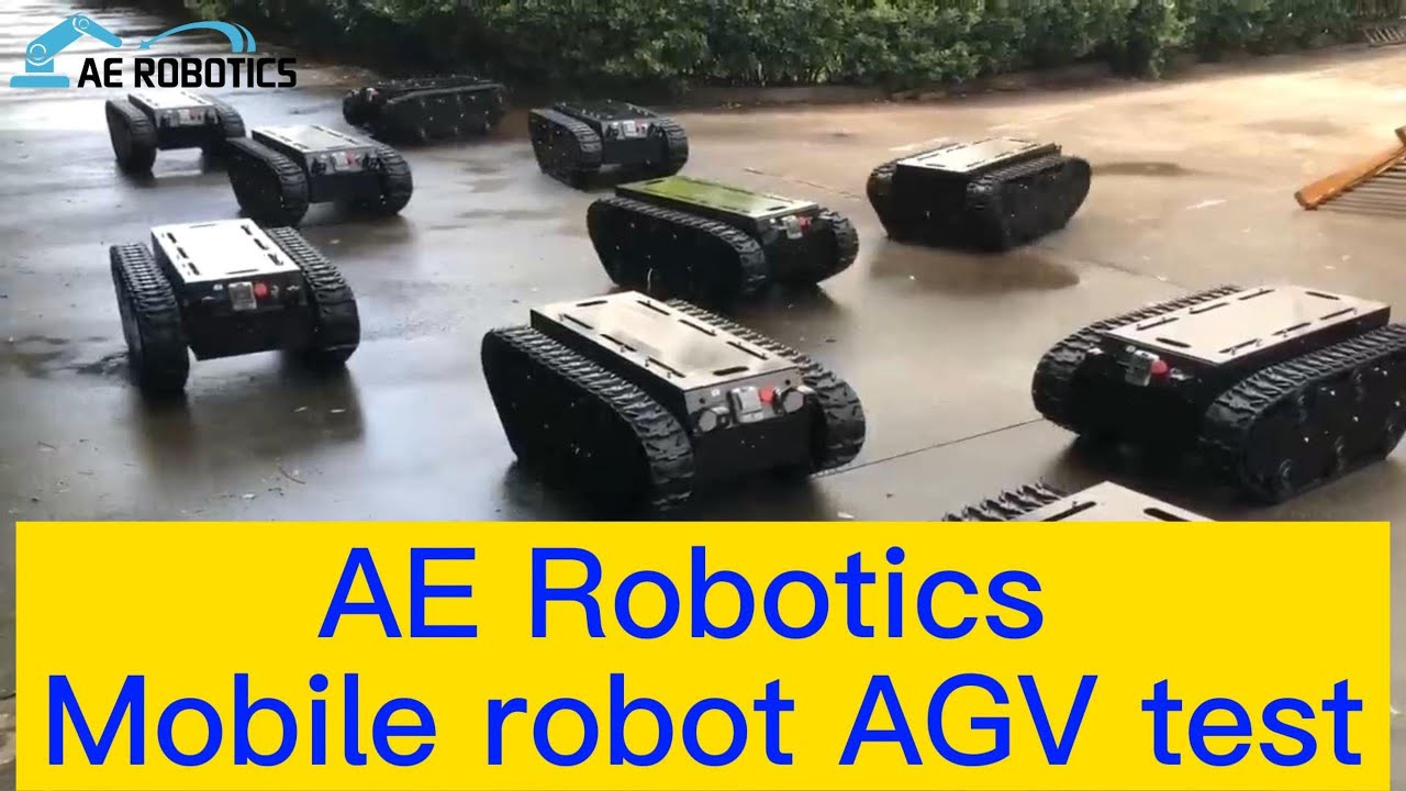 AE Robotics AGV multifunctional crawler robot trolley test display