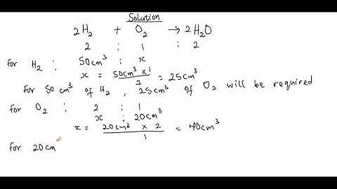 50cm^3 of hydrogen are sparked with 20cm^3 of oxygen at 100C and 1 atmosphere. The total volume...