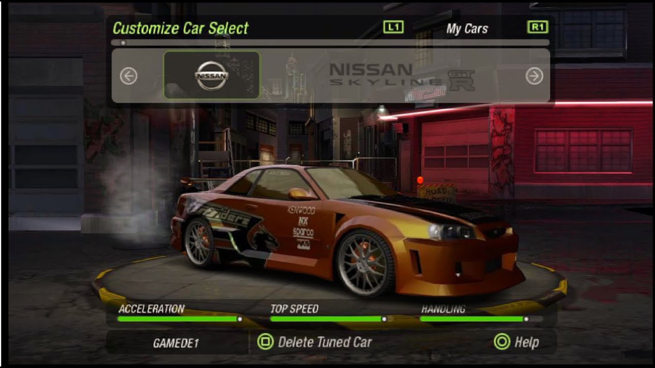 Como fazer o SKYLINE DO EDDIE  em NFS Underground 2 sem usar MOD !!!
