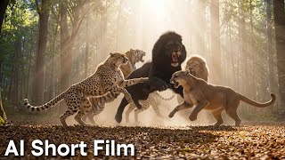Simba And Shere Khan Vs Dark Lion  Shere Khan Saves Simbas Family  Ai Short Film  Heyzabd