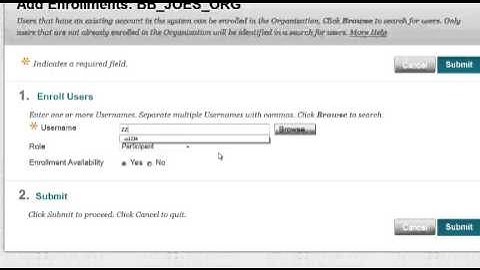 Blackboard 9.1.13: Add Users to an Organization
