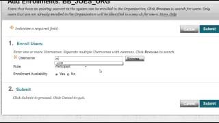 Blackboard 9.1.13: Add Users to an Organization
