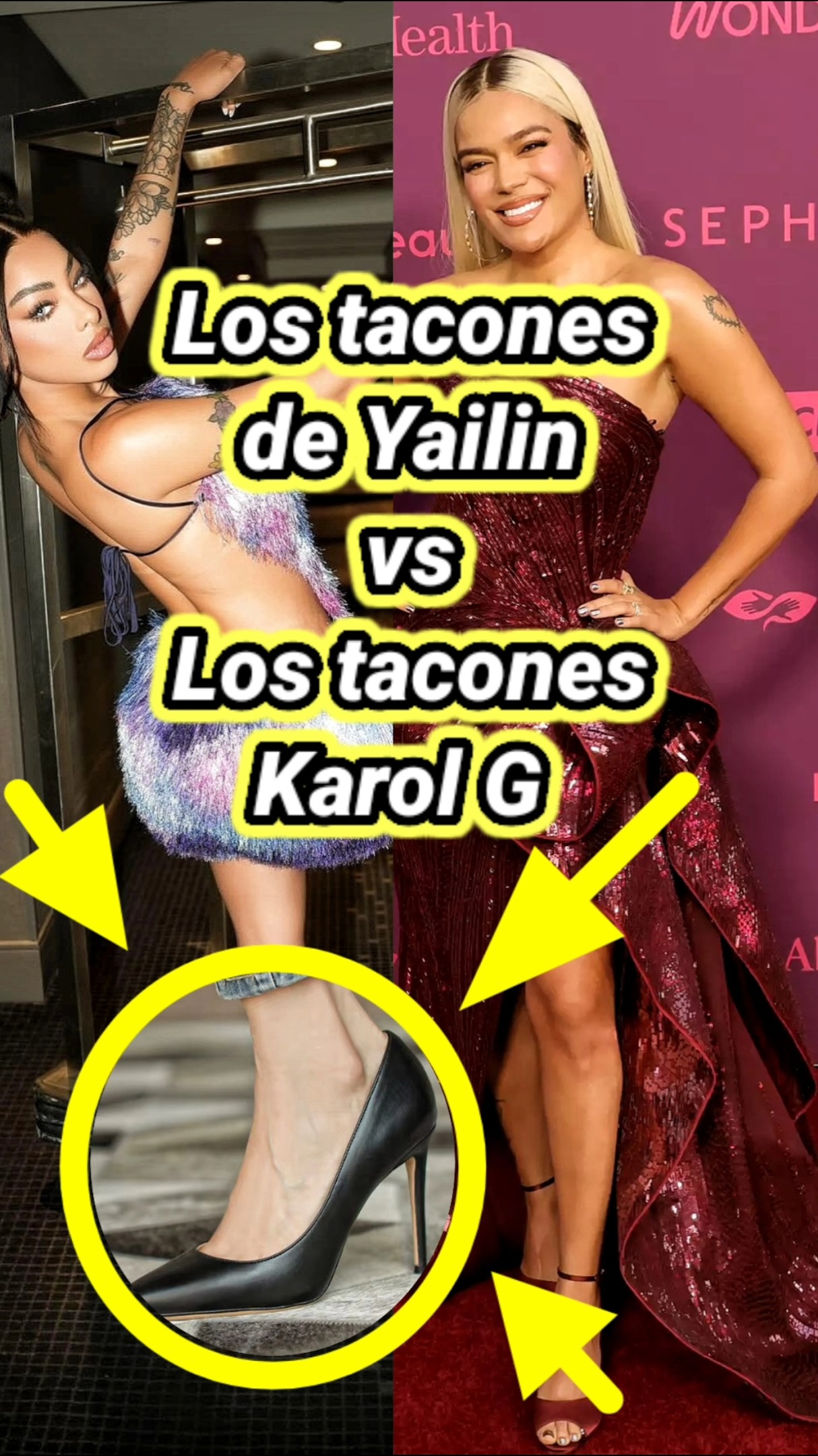 Los tacones de Yailin vs Los tacones Karol G. #karolg #yailinlamásviral