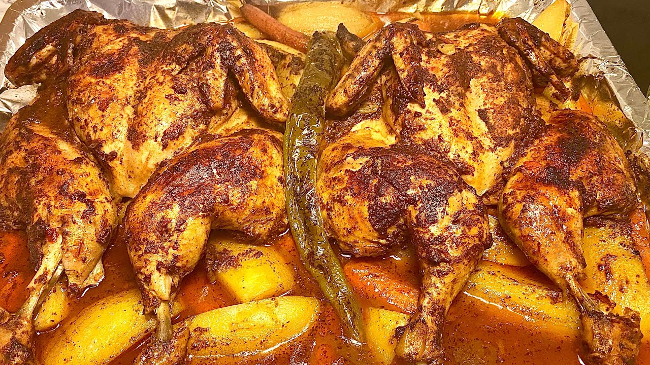 خۆشترین مریشکی ناو فرن لەگەڵ برنج/chicken in the oven#رمضان #chicken