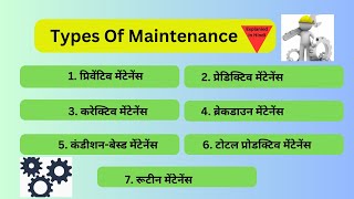 Types of Maintenance Explained in Hindi l मेंटेनन्स के प्रकार हिन्दी मे l