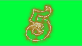 The Number 5 Fire Logo Loop Green Screen Chroma Animation