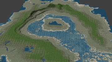 Terrain Model of the Heterocera Continent in Second Life (June 2023) (made with Blender)