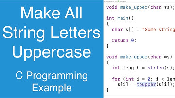 Make All String Letters Uppercase | C Programming Example