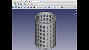 Creation of a slotted pen stand using "pad" and "part boolean" operations in freeCAD