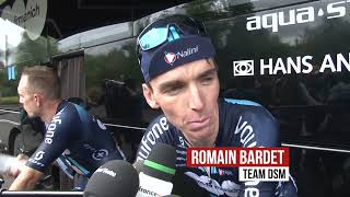 Réactions de Rémi Cavagna et Romain Bardet à l'arrivée de l'étape Clermont Moulins