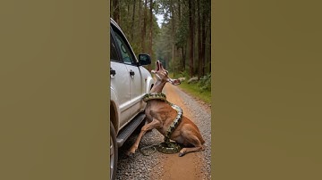 Old man saved deer from python attack #humanity