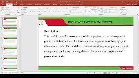 Import and Export  Management   Lecture 1