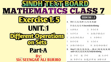 Commutative law on sets | Associative Law of sets | Distributive Law of sets | Exercise 1.5 Math 7