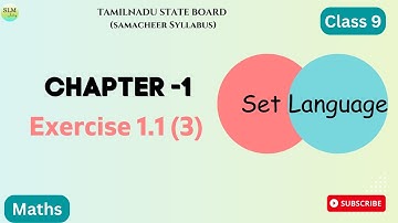 Class 9 | Set Language | Chapter-1 | Exercise 1.1(3) |Tamilnadu state board | Secondary Level Maths
