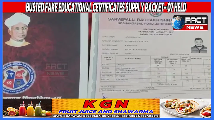 BUSTED FAKE EDUCATIONAL CERTIFICATES SUPPLY RACKET– 07 HELD | FACT NEWS INDIA