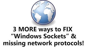 3 More Ways to FIX "Windows Sockets registry entries" / "One or more network protocols are missing"!