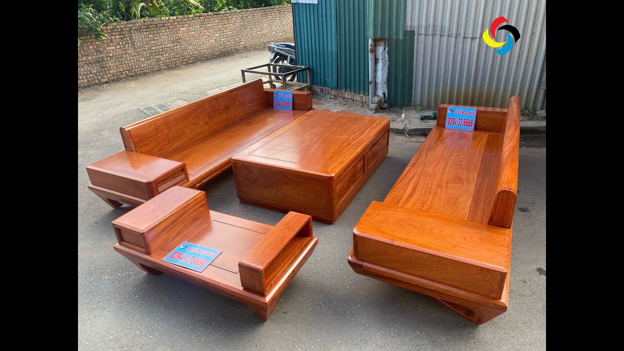 Bộ Sofa Thuyền chân chéo thiết kế - ĐC Sofa Ngọc Bích