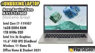 Acer Aspire Vero Unboxing | AV15-51-78G8 - Intel Core i7-1195G7 | 16GB DDR4 | 1TB SSD | Win11
