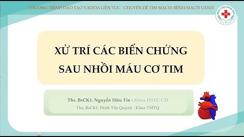 Xử trí các biến chứng sau Nhồi máu cơ tim - Bs Tín + Bs Quỳnh (10/2024)