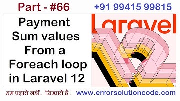 Payment Sum values from a foreach loop in Laravel 12 | Tuition Classes in Laravel 12