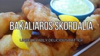 Battered Salted Cod With Garlic Sauce - Bakaliaros Skordalia-