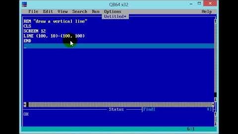 How To Draw A Vertical Line In QBASIC Screen By Hamad Baig